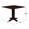 International Concepts Round 36 in Square Dual Drop Leaf Dining Table, Rich Mocha, 36 W, 36 L, 30 in H, Wood, Rich Mocha T15-36SDP - alternate 8
